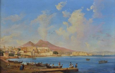 Veduta del Vesuvio da Napoli