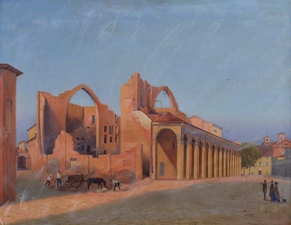 Alessandro Prampolini - The Ariosto Theater after the fire of 1851