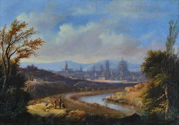 Anonimo, XIX sec. - View of Florence