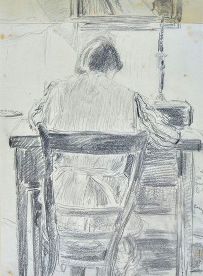 Donna Seduta di Spalle