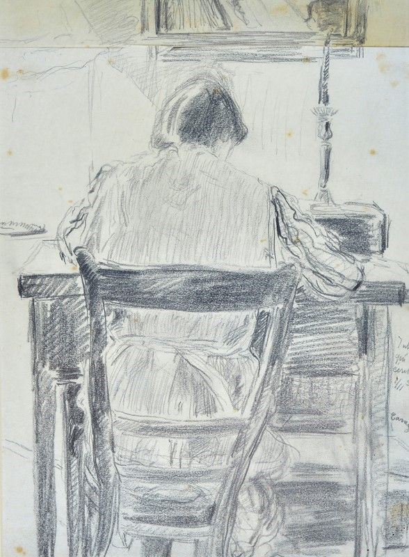 Mario Cavaglieri - Donna Seduta di Spalle