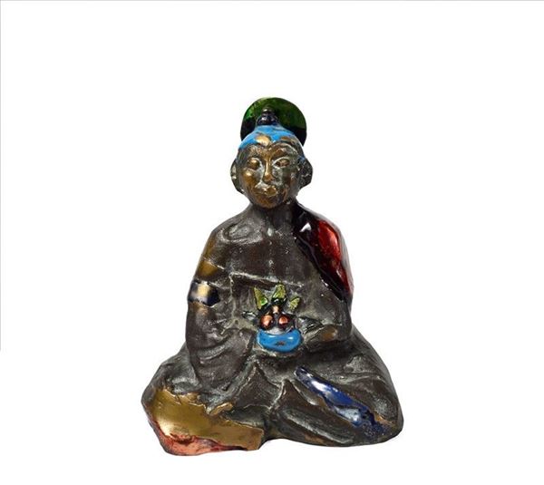Marcello Cassinari Vettor : Buddha  - Bronze and enamel sculpture - Auction AUTHORS OF XIX AND XX CENTURY - Galleria Pananti Casa d'Aste
