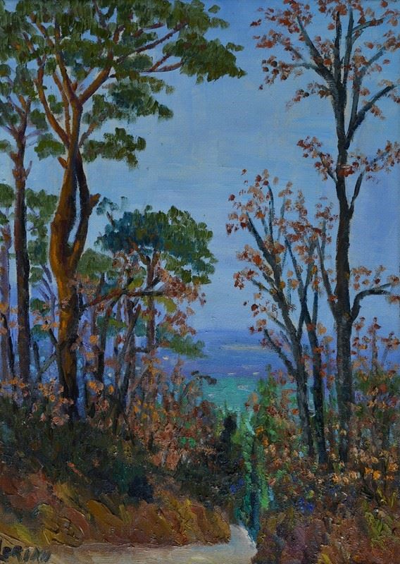 Anonimo, XX Sec. - Paesaggio con Alberi
