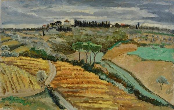 Giovanni Colacicchi - Paesaggio toscano