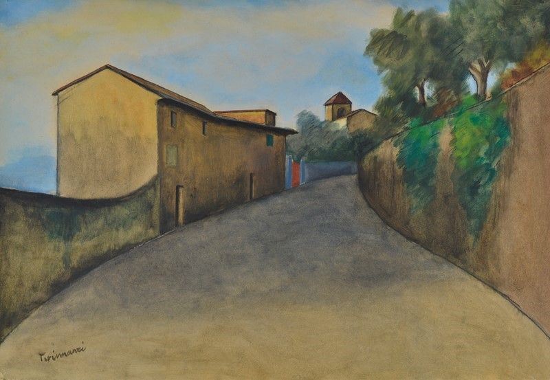 Nino Tirinnanzi - Strada con Case