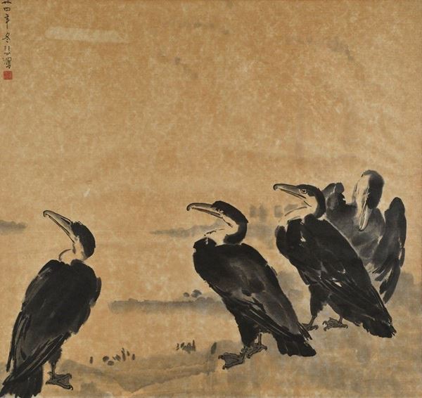 Xu  Beihong - The Cormorans