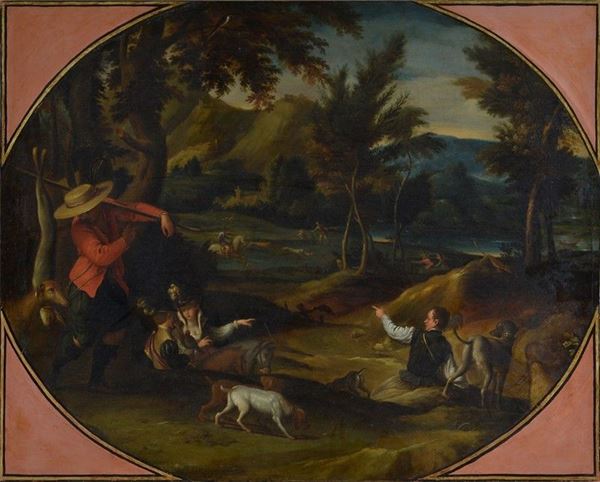 Scuola Emiliana, fine XVI sec. - Caccia alla volpe