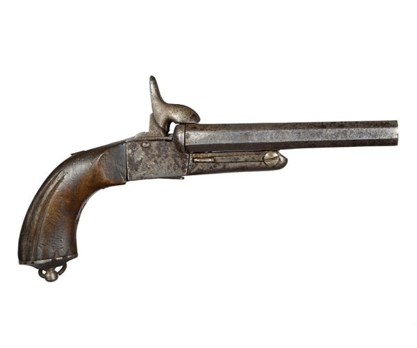 Two-barreled pin pistol