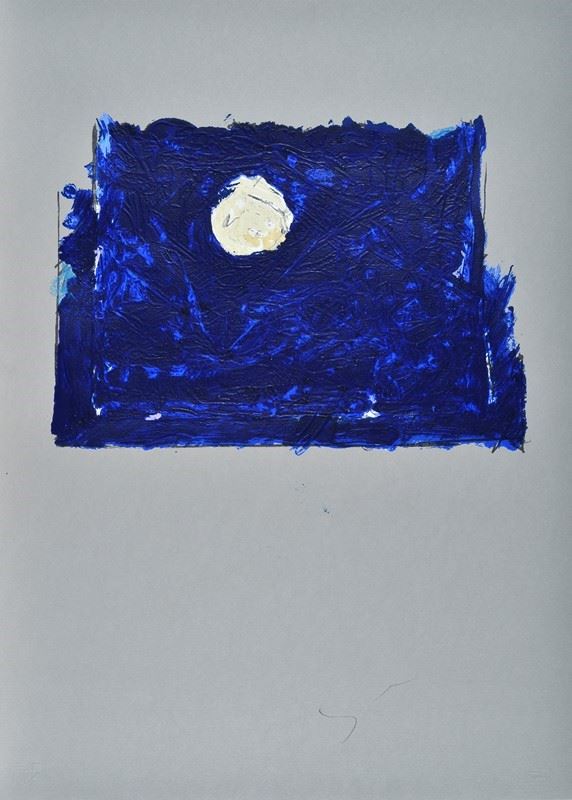 Mario Schifano : moon  - Materic screen printing - Auction GRAPHICS, MULTIPLES AND  [..]