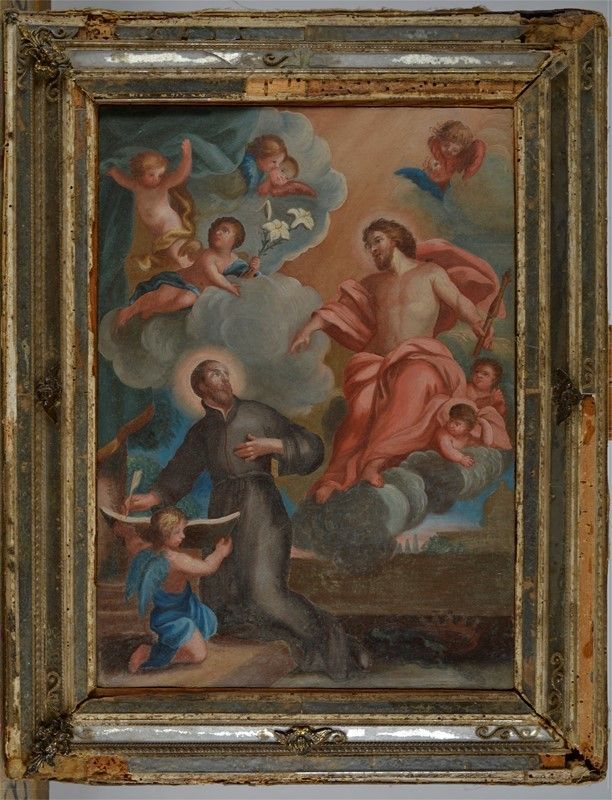 Scuola Italia Centrale, XVIII - XIX Sec. - Apparizione di Cristo a Sant'ingnazio di Loiola