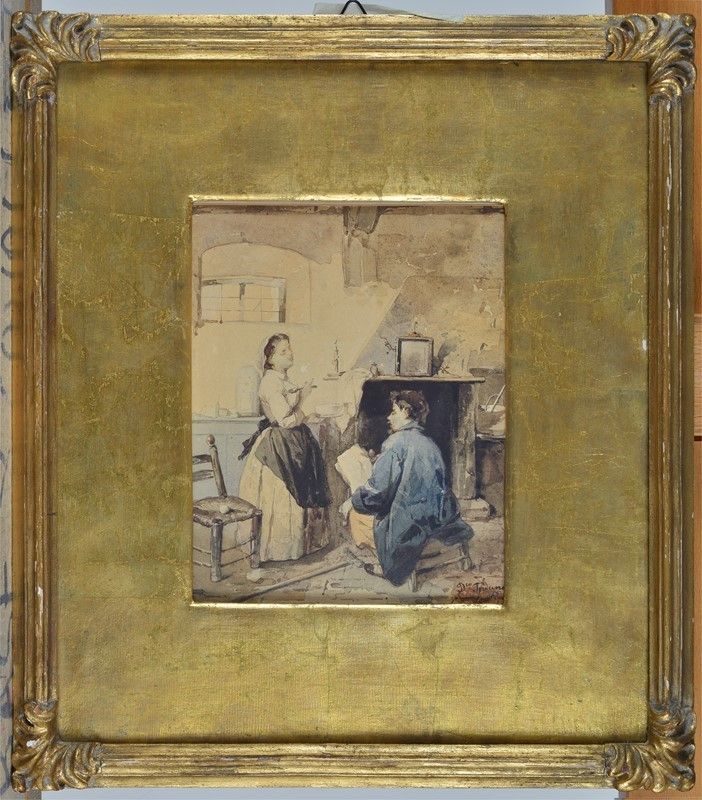 Domenico Induno - Conversazione