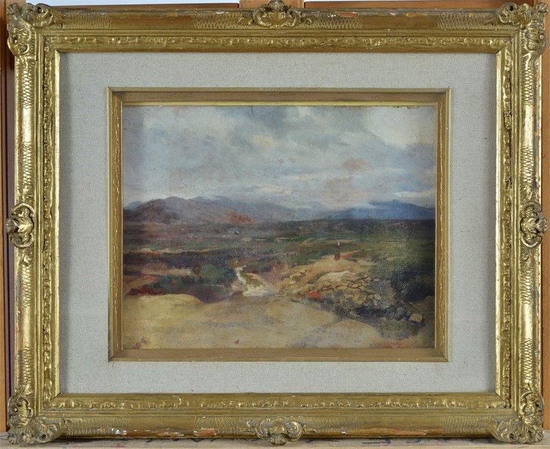 Lorenzo Delleani - Paesaggio con Figura