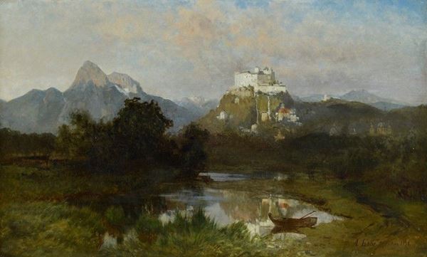 August Lohr - Veduta del Castello di Hohenschweangau e del borgo 