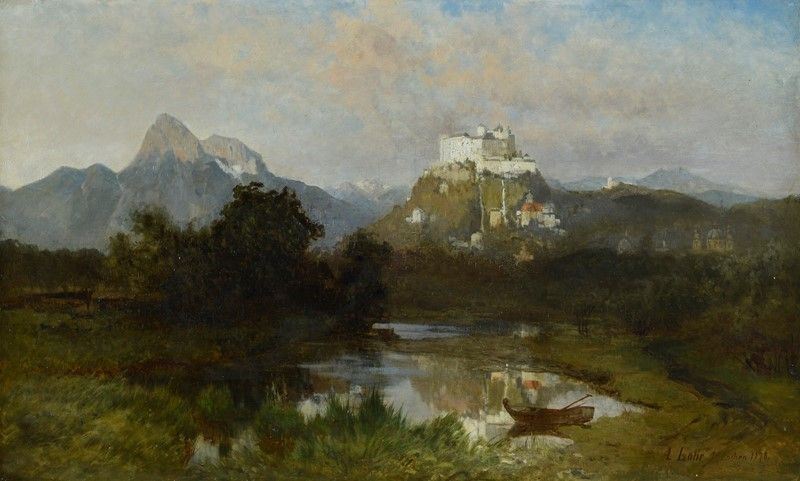 August Lohr - Veduta del Castello di Hohenschweangau e del Borgo