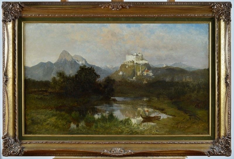August Lohr - Veduta del Castello di Hohenschweangau e del Borgo