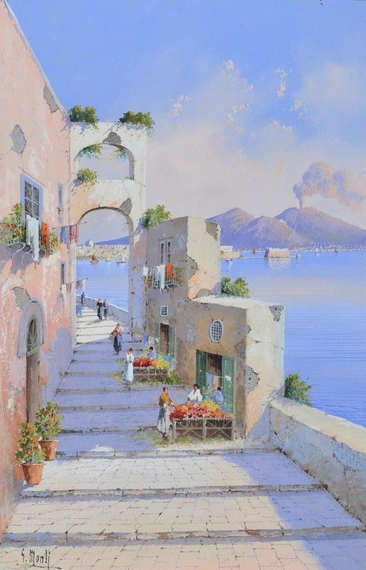 Michele Gianni - Veduta del Vesuvio