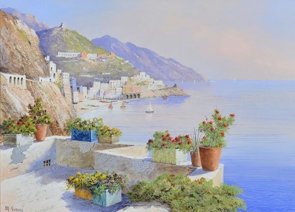 Michele Gianni - Veduta di Amalfi