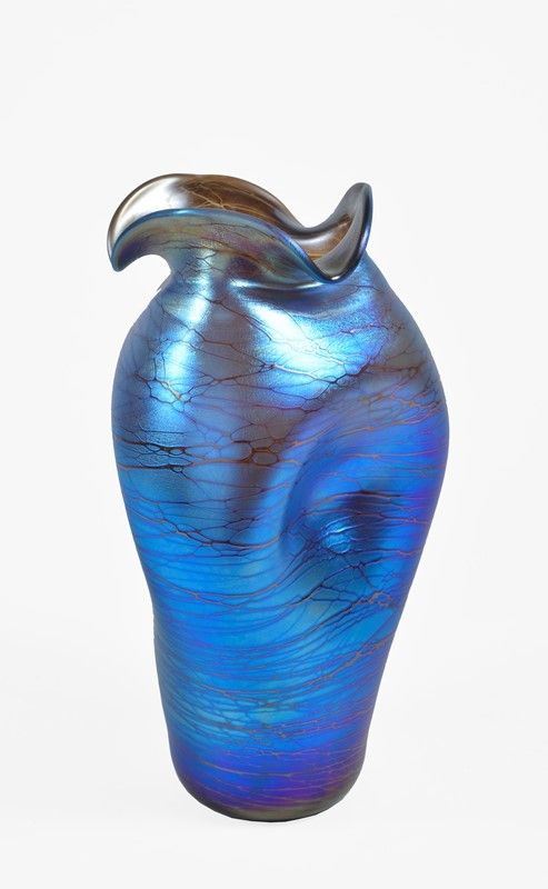 Vaso in vetro blu