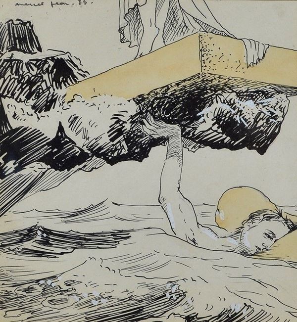 Maurice Henry : Senza titolo  (1935)  - China su carta - Asta ARTE MODERNA E CONTEMPORANEA - III - Galleria Pananti Casa d'Aste