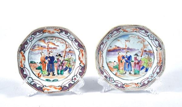 Pair of octagonal plates  - Auction ANTIQUES - I - Galleria Pananti Casa d'Aste