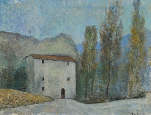 Achille Lega - Paesaggio con casa