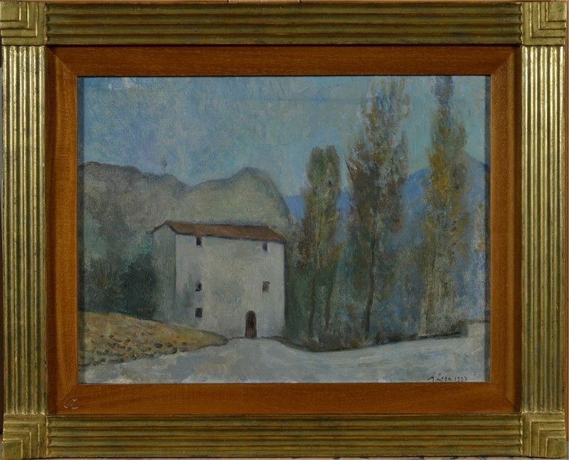 Achille Lega - Paesaggio con Casa