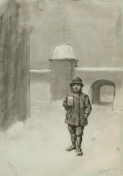 Bambino nel Paesaggio Innevato