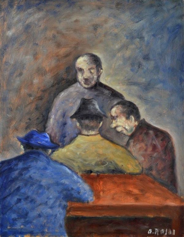Ottone Rosai - Figures at the table