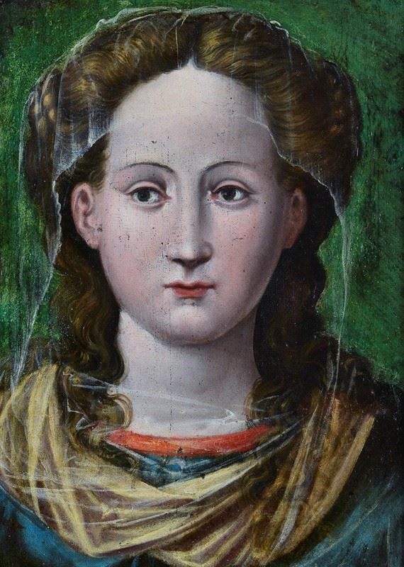 Scuola Emiliana, inizi XVI sec. - Volto di Madonna