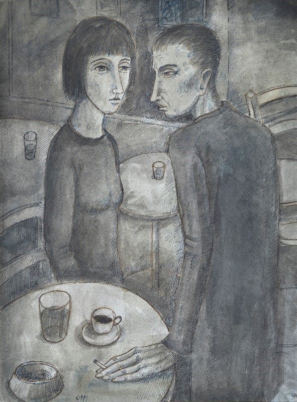 Ubaldo Oppi - Al caffè