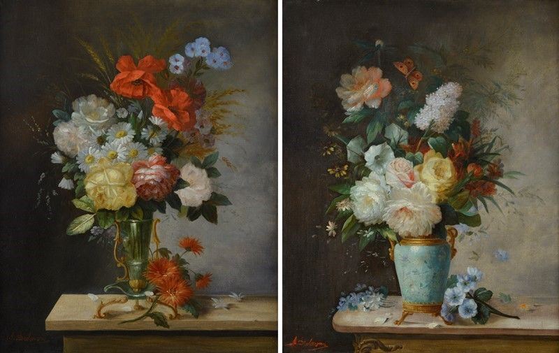 Anonimo Francese, XIX Sec. - Vaso con Fiori