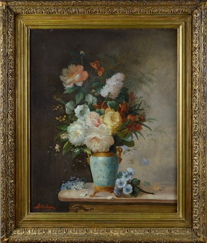 Anonimo Francese, XIX Sec. - Vaso con Fiori