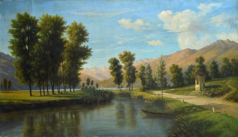 Attr. a Pietro Sassi - Paesaggio Montano con Ruscello