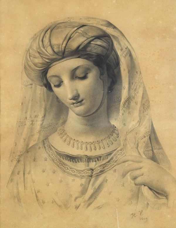 Horace Vernet - Ritratto femminile