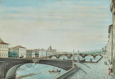 Firenze - Veduta da Ponte Santa Trinita