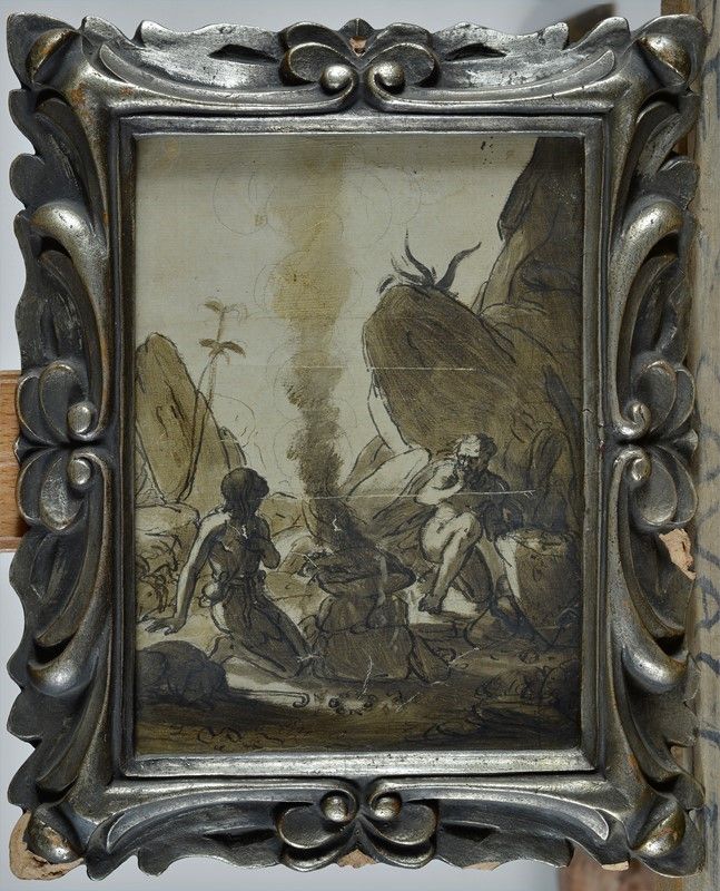 Scuola Emiliana, XVIII Sec. - Scena Biblica Entro Paesaggio