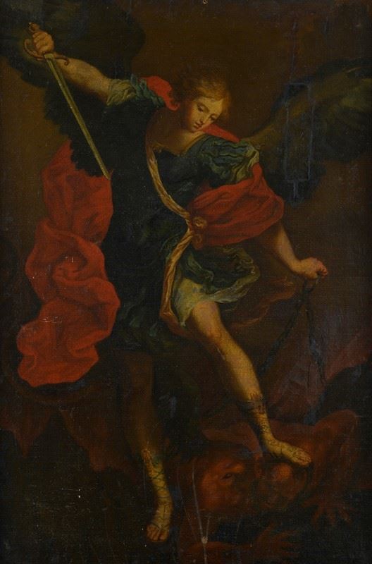 Scuola Emiliana, XVII sec. - San Michele Arcangelo trionfa su Satana
