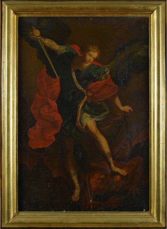 Scuola Emiliana, XVII Sec. - San Michele Arcangelo Trionfa su Satana