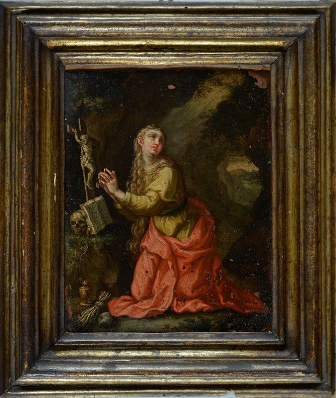 Scuola Italia Centrale, XVI - XVII Sec. - Maddalena Orante (fronte); Volto di Madonna (retro)