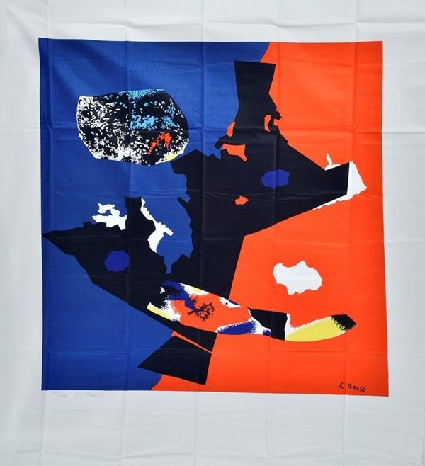 Edmondo Bacci : Senza titolo  - Serigrafia su tessuto - Asta ARTE MODERNA E CONTEMPORANEA - III - Galleria Pananti Casa d'Aste