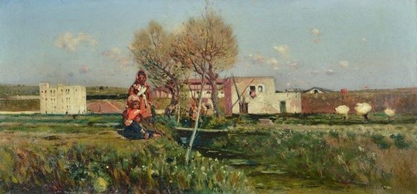 Giuseppe Laezza - Campagna con figure