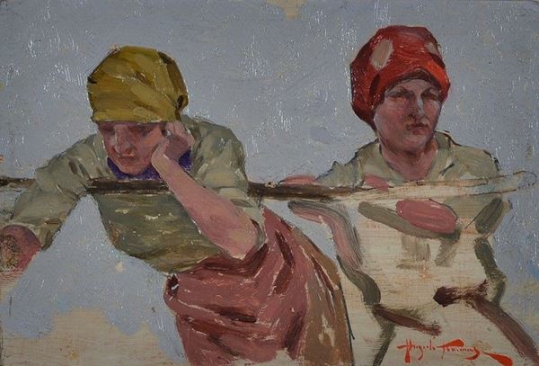 Angiolo Tommasi - Donne al bindolo