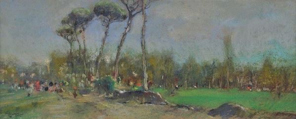 Giuseppe Casciaro - Pineta con figure