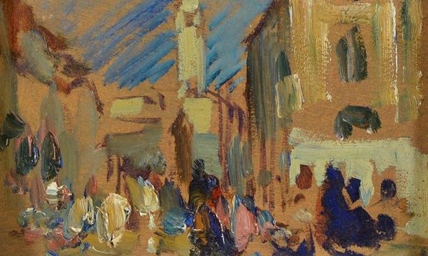 Beppe Ciardi - Strada di paese con figure