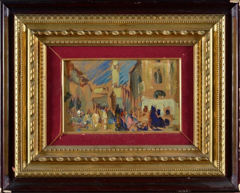 Beppe Ciardi - Strada di Paese con Figure