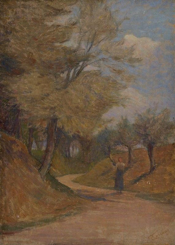 Federico Rossano - Strada di Campagna con Figura
