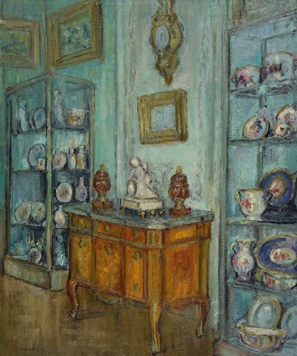 Mario Cavaglieri - Musee Cognacq-Jay - La salle azur des porcelaines