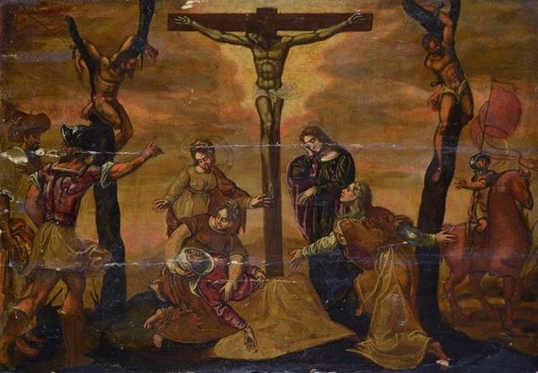 Scuola Greco - Dalmata, XVII sec. - Crocifissione 