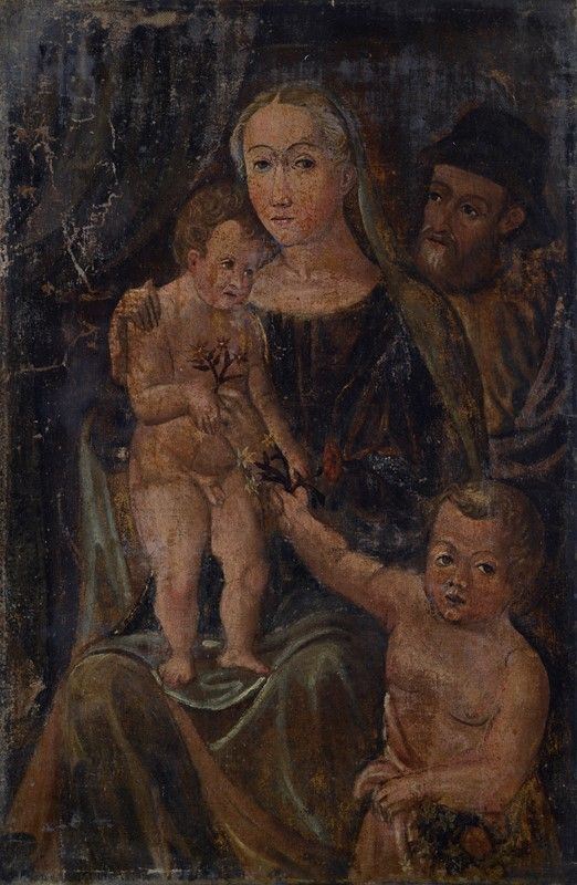 Scuola Italia Centrale, XVII sec. - Sacra famiglia con San Giovannino