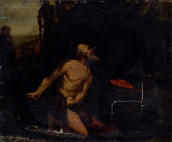 Scuola Italia Settentrionale, seconda met&#224; XVI sec. - San Girolamo penitente
